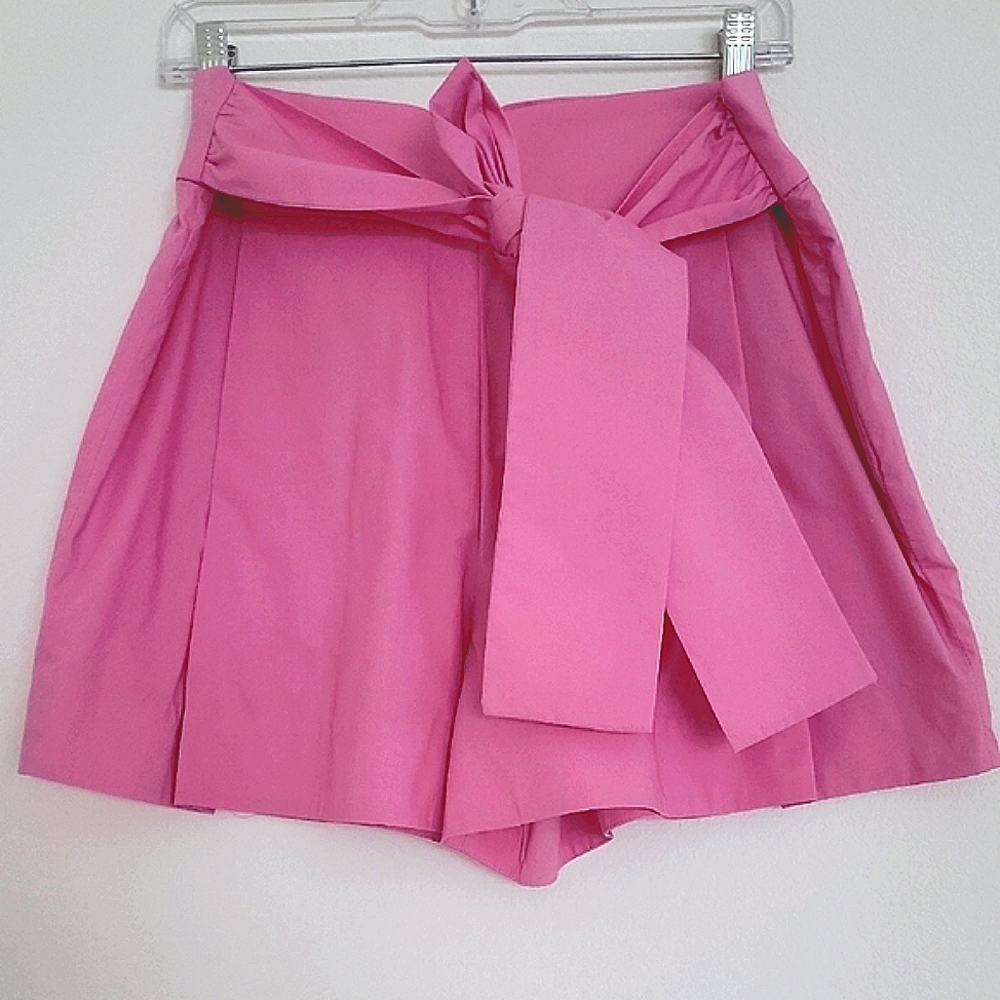 J. Crew High Waist Pink Shorts with Elegant Tie Detail